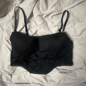 PINK Black Lace Bralette Sz S NWT